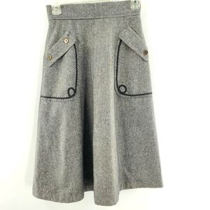 Vintage wool tweed A-line skirt with pockets size 26